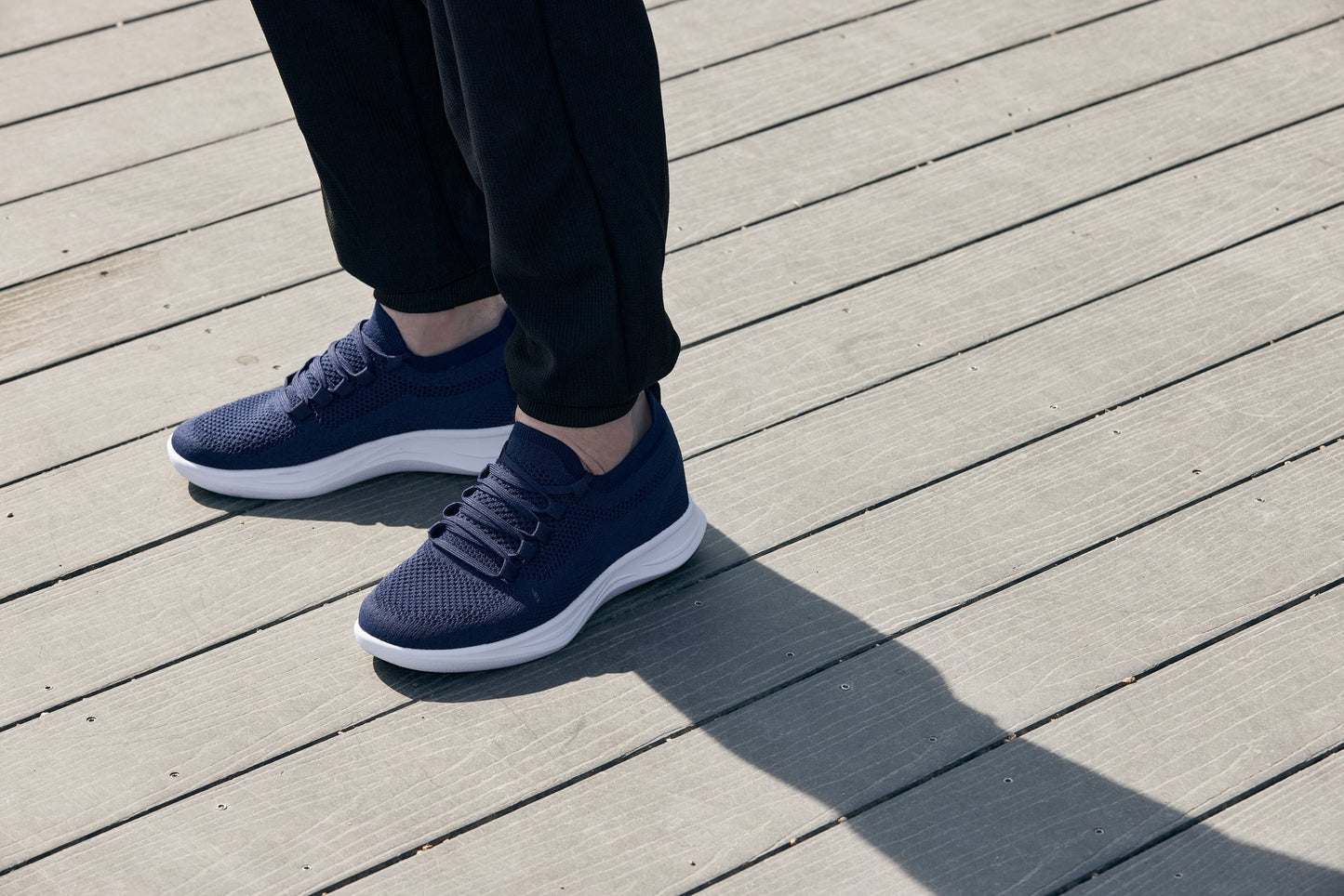 CALTO - QA063 - 6 cm più alto (suola blu scuro/bianca) - Sneakers in maglia leggere