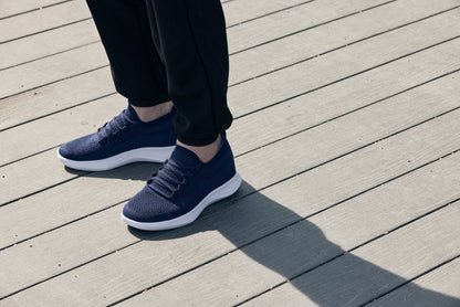 CALTO - QA063 - 6 cm più alto (suola blu scuro/bianca) - Sneakers in maglia leggere
