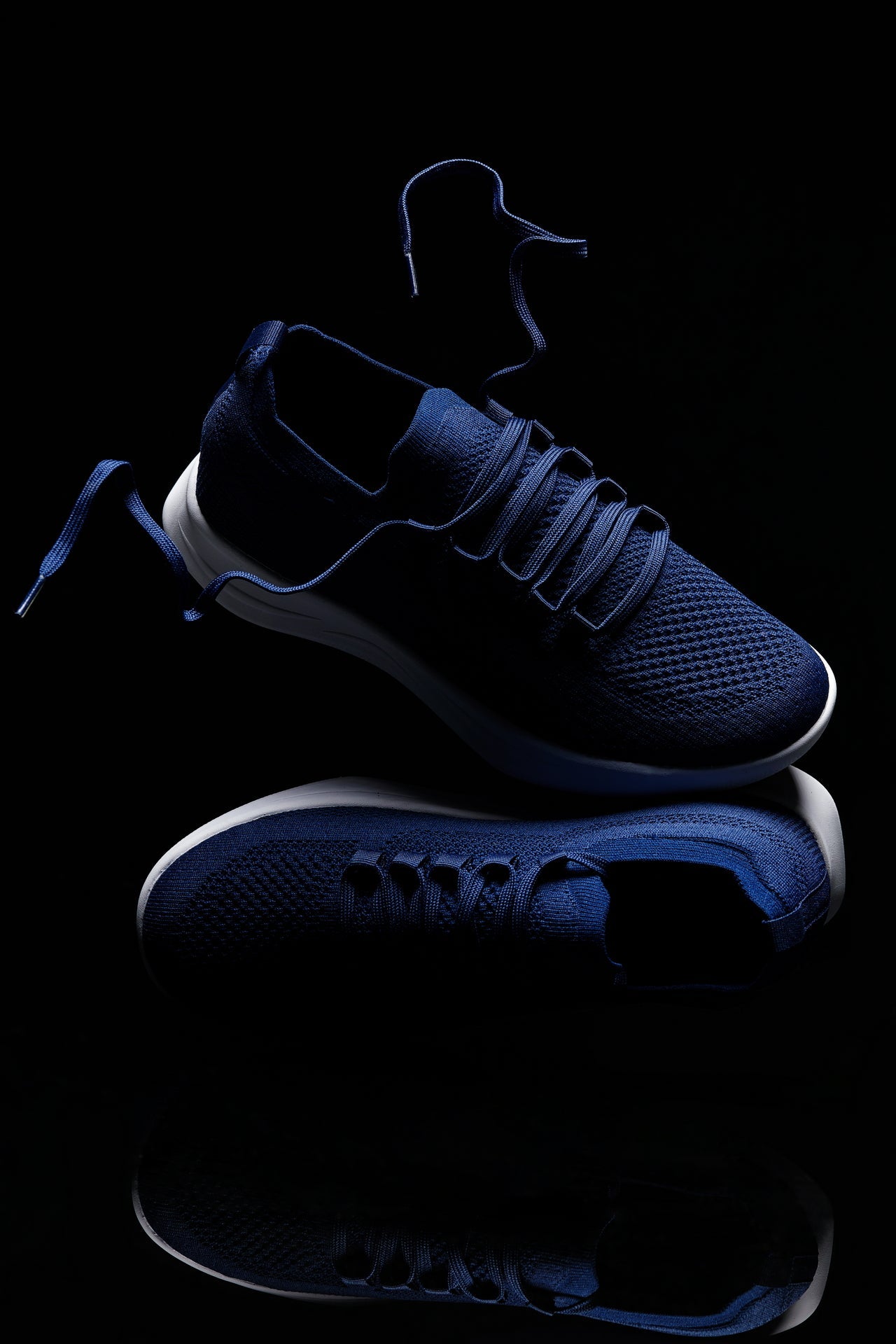 CALTO - QA063 - 6 cm più alto (suola blu scuro/bianca) - Sneakers in maglia leggere
