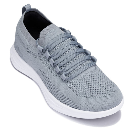 CALTO - QA065 - 2,4 pollici più alte (suola grigia/bianca) - Sneakers in maglia leggera