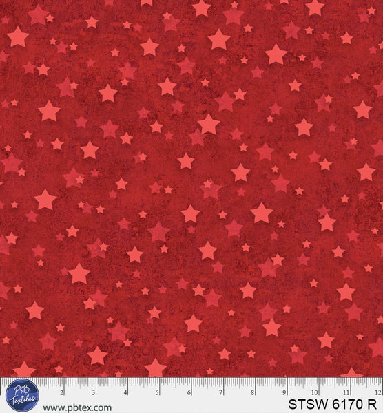 Tessuto di cotone Red Star Spangled 108" STSW-6170-R Wideback al metro