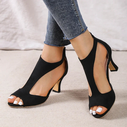 Scarpe col tacco in pelle