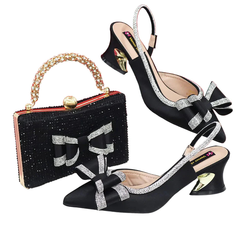 Latest Italian African Design Shoes and Bags Set ED111