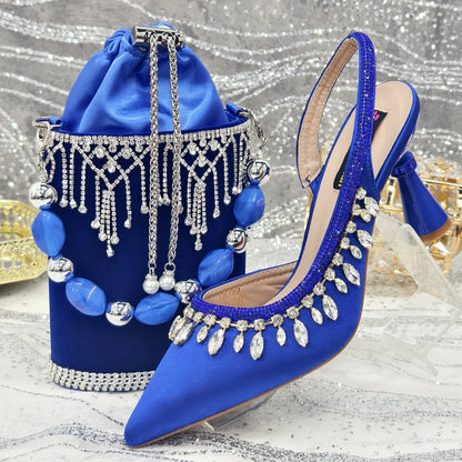 Latest Women Heels Shoes and Bags Set - QWE67