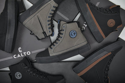 CALTO - S3421 - 6 CM Più Alto (Nero) - Stivali Sneaker Alti con Zip e Puntale Rinforzato