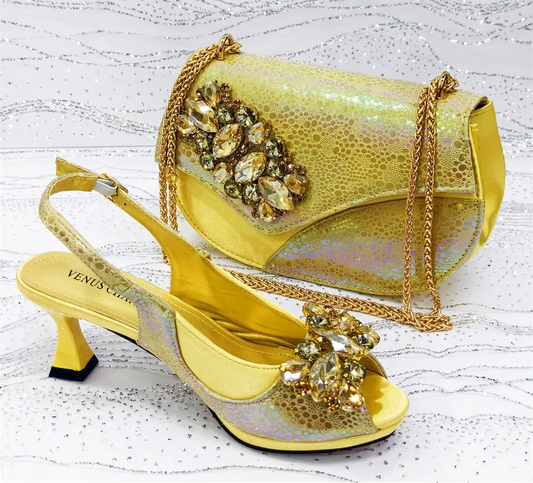Set di scarpe e borse eleganti da donna con tacco alto modello più recente EDS345