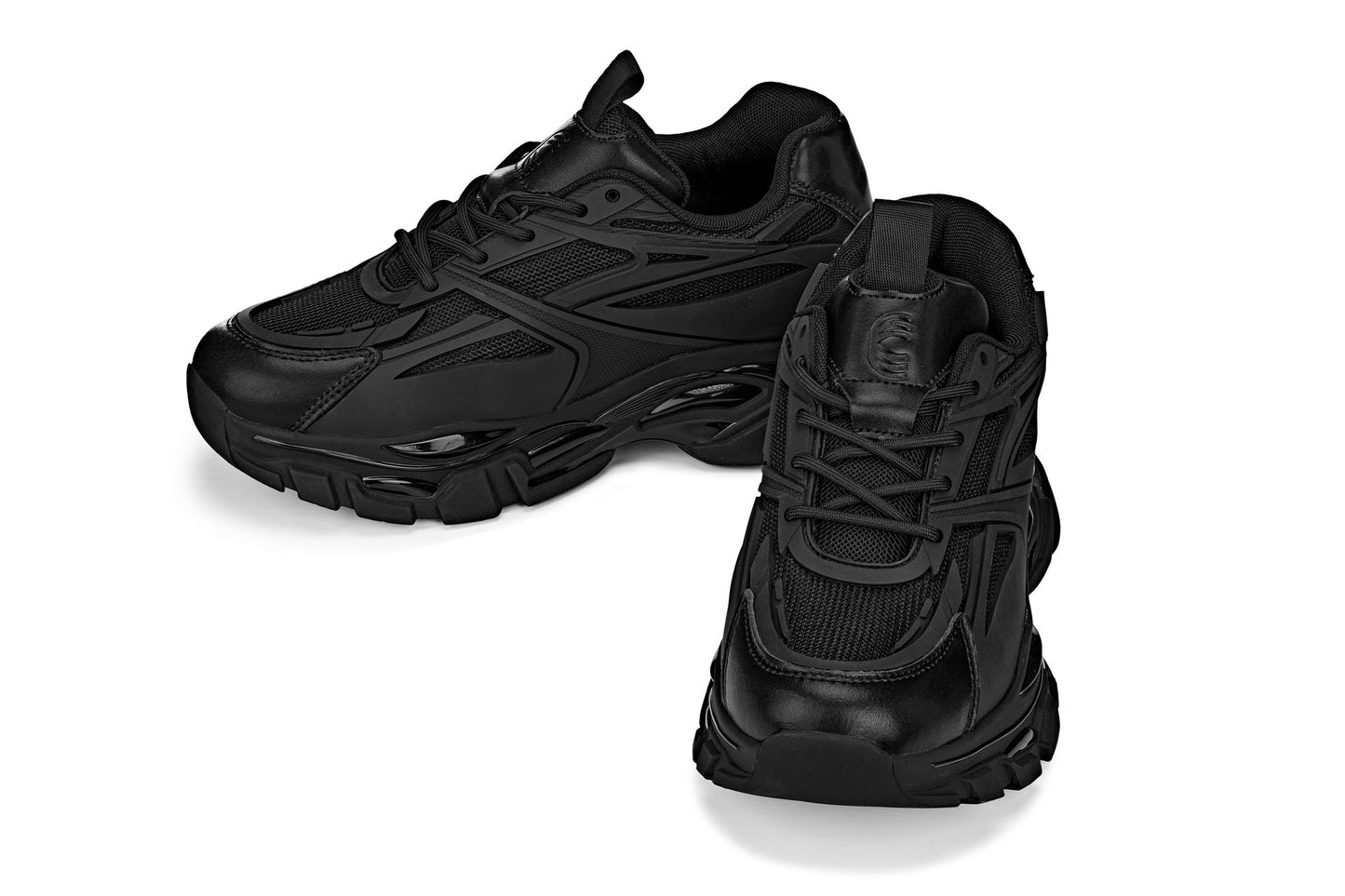 CALTO - S5282 - 2,6 pouces plus haut (noir de jais/semelle onyx) - Baskets sportives à semelle épaisse