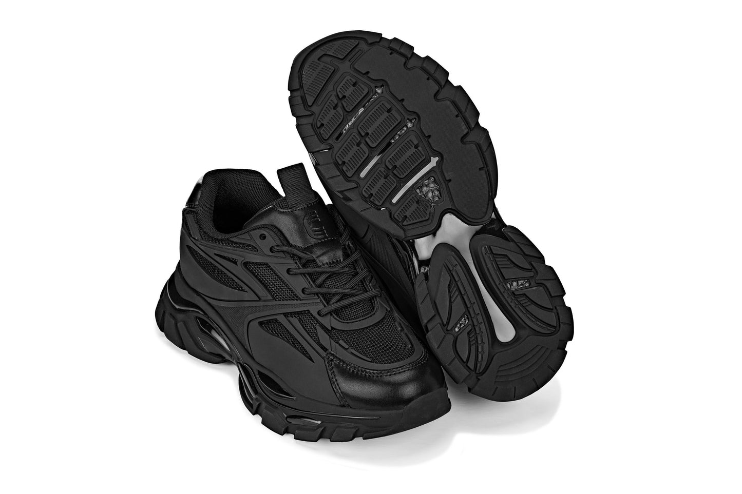 CALTO - S5282 - 2,6 pouces plus haut (noir de jais/semelle onyx) - Baskets sportives à semelle épaisse
