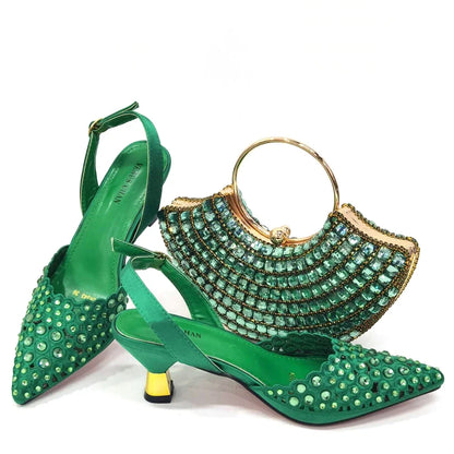 Latest Luxury Pattern Ladies Shoes And Bag Set ED215