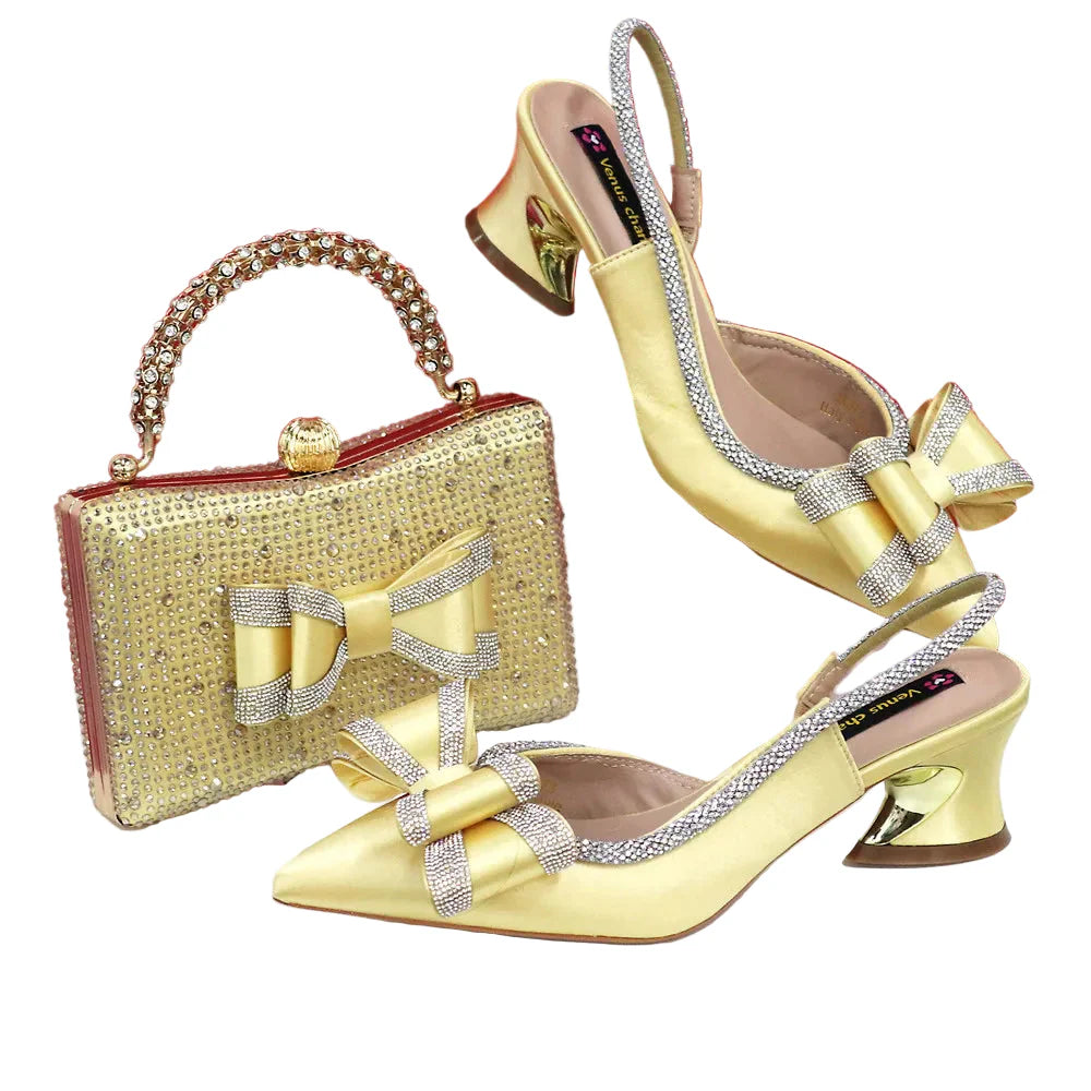 Latest Italian African Design Shoes and Bags Set ED111