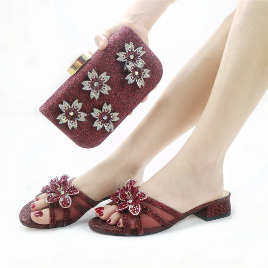 NUOVO Completo Abbinato Scarpe e Borsa HYU1-6