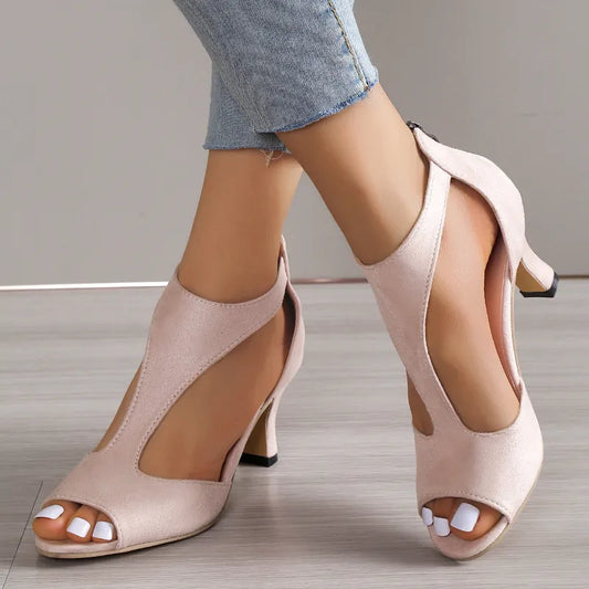 Scarpe col tacco in pelle