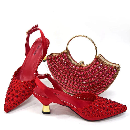 Set Scarpe e Borsa Donna ED215 di Lusso con Ultimo Motivo
