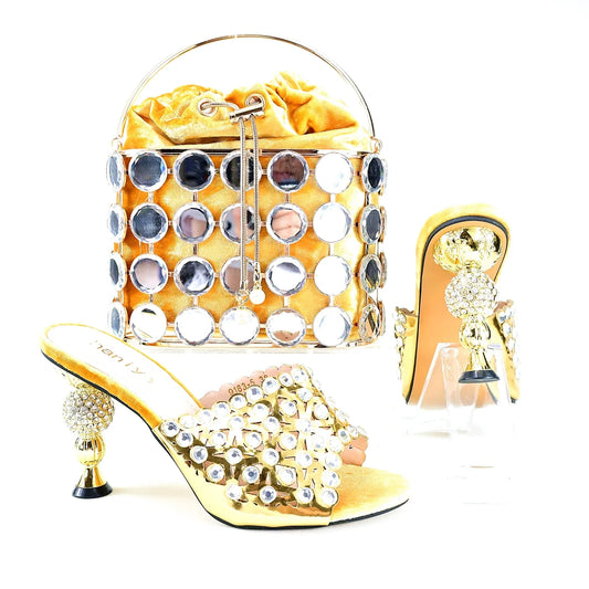 Scarpe da donna all'ultima moda italiana con set borsa abbinata HRT1-26