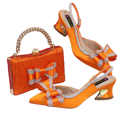 Latest Italian African Design Shoes and Bags Set ED111