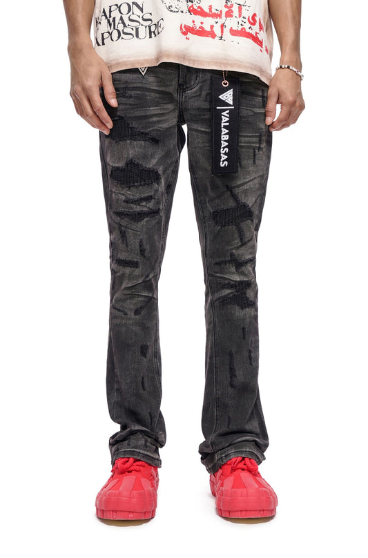 Valabasas Graft Stacked Jean - Grigio Lavato