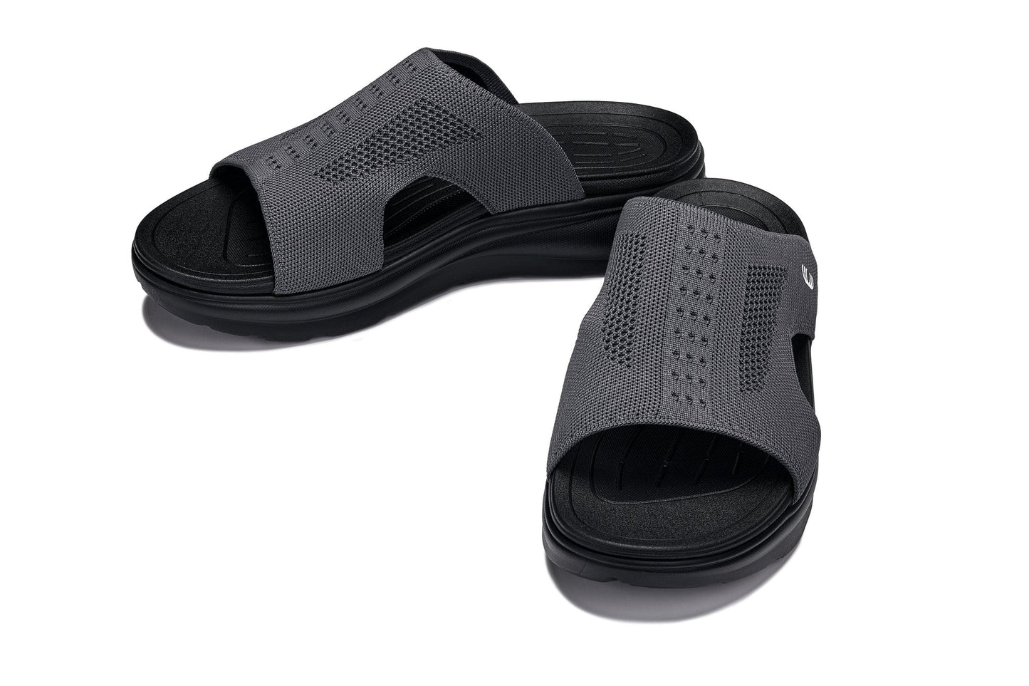 CALTO - X1658 - Aumento 5 cm (Nero/Grigio Scuro Lavorato a Maglia)