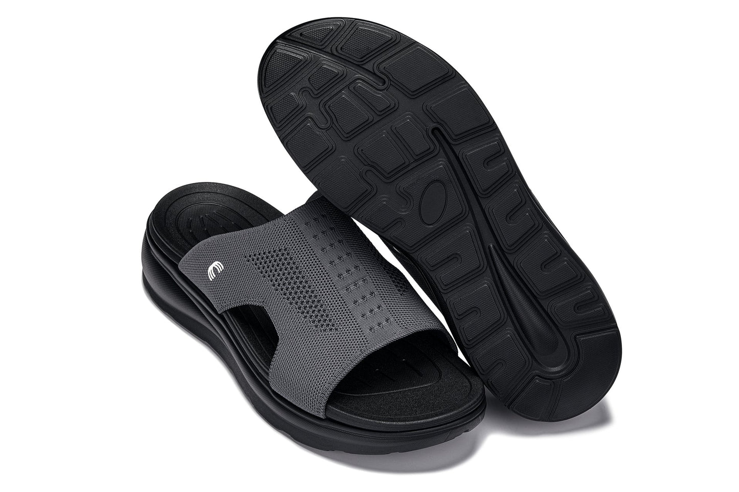 CALTO - X1658 - Aumento 5 cm (Nero/Grigio Scuro Lavorato a Maglia)