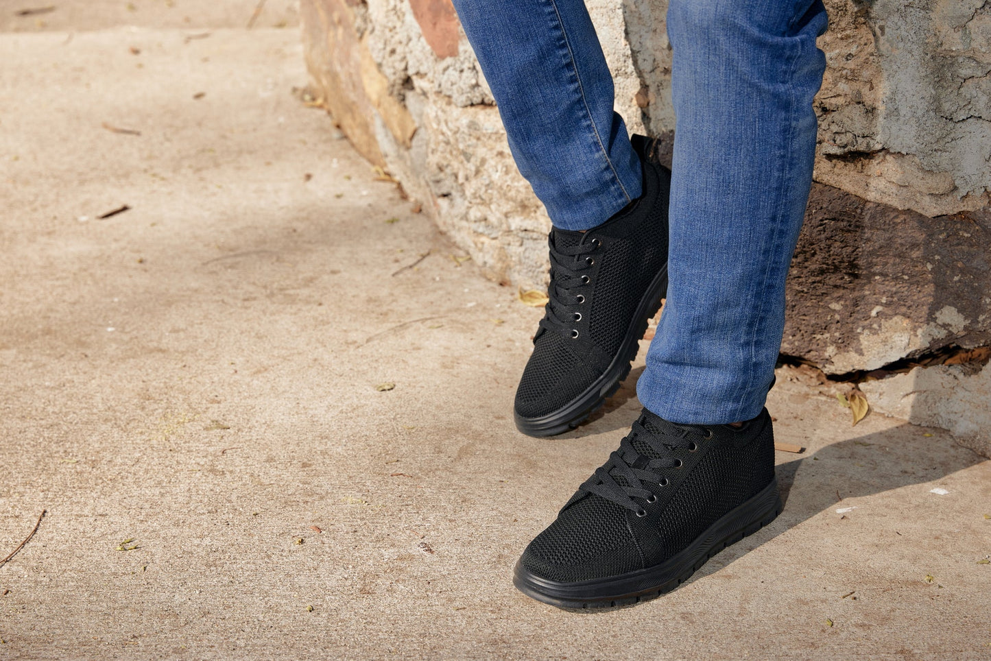 CALTO - X2320 - 6 cm in più (Nero/Suola Nera) - Sneaker Casual con Lacci - Leggera