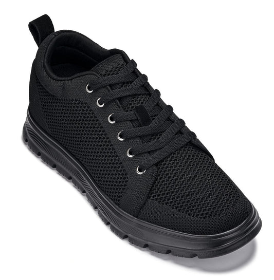 CALTO - X2320 - 6 cm in più (Nero/Suola Nera) - Sneaker Casual con Lacci - Leggera