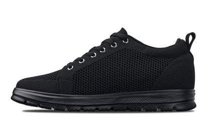 CALTO - X2320 - 6 cm in più (Nero/Suola Nera) - Sneaker Casual con Lacci - Leggera