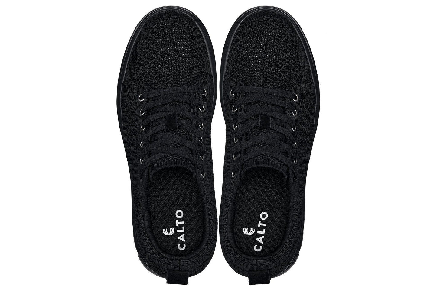 CALTO - X2320 - 6 cm in più (Nero/Suola Nera) - Sneaker Casual con Lacci - Leggera