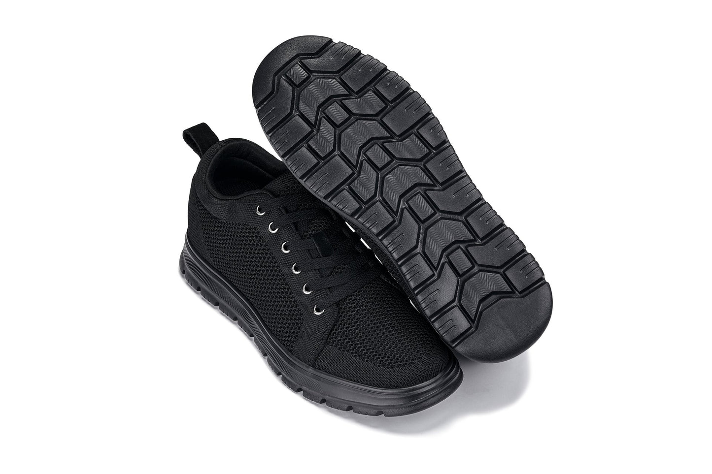 CALTO - X2320 - 6 cm in più (Nero/Suola Nera) - Sneaker Casual con Lacci - Leggera