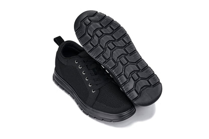 CALTO - X2320 - 6 cm in più (Nero/Suola Nera) - Sneaker Casual con Lacci - Leggera