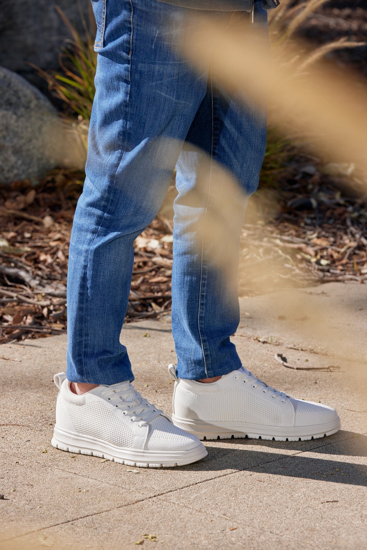 CALTO - X2321 - 6,1 cm più alto (bianco/suola bianca) - Sneaker casual stringata - Leggera