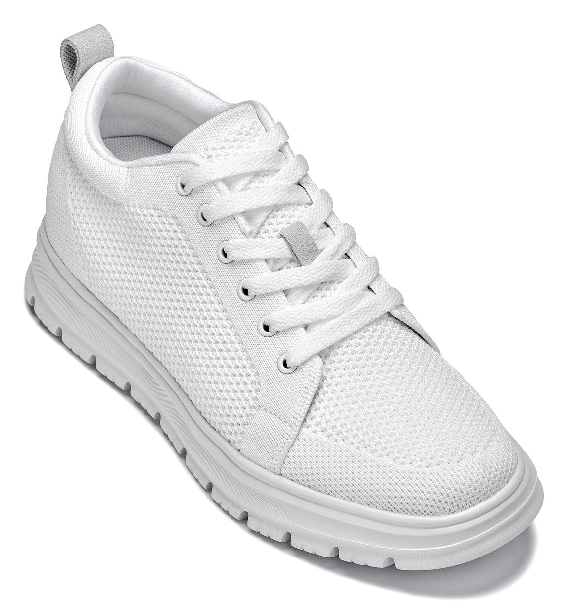 CALTO - X2321 - 6,1 cm più alto (bianco/suola bianca) - Sneaker casual stringata - Leggera