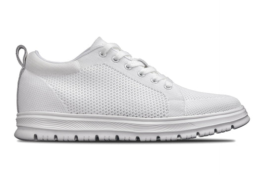 CALTO - X2321 - 6,1 cm più alto (bianco/suola bianca) - Sneaker casual stringata - Leggera