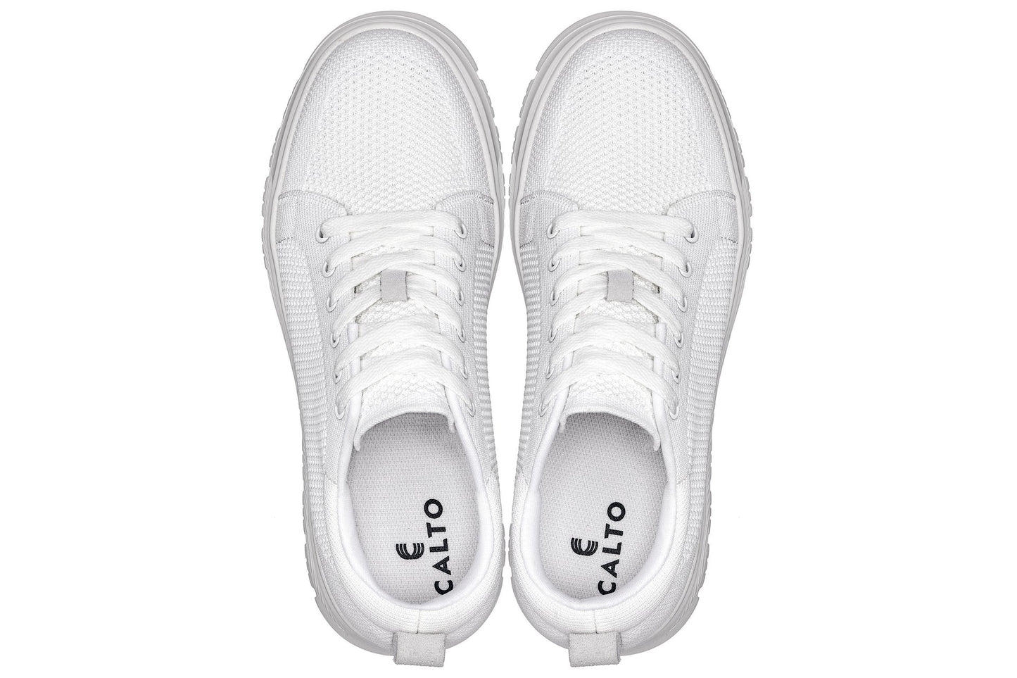 CALTO - X2321 - 6,1 cm più alto (bianco/suola bianca) - Sneaker casual stringata - Leggera