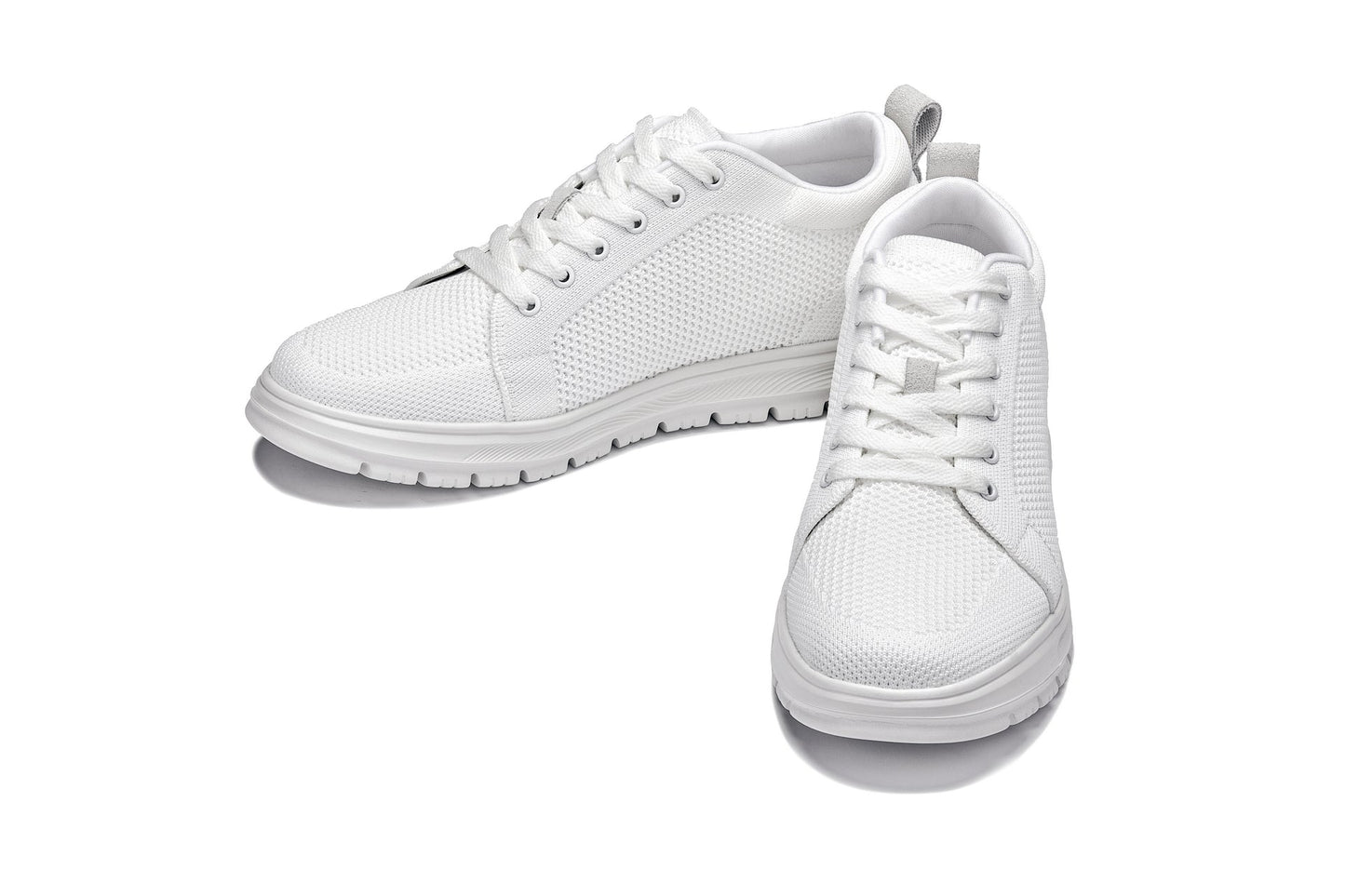 CALTO - X2321 - 6,1 cm più alto (bianco/suola bianca) - Sneaker casual stringata - Leggera