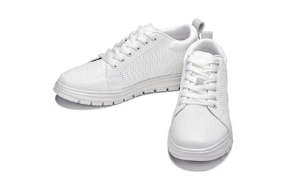 CALTO - X2321 - 6,1 cm più alto (bianco/suola bianca) - Sneaker casual stringata - Leggera