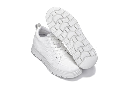 CALTO - X2321 - 6,1 cm più alto (bianco/suola bianca) - Sneaker casual stringata - Leggera