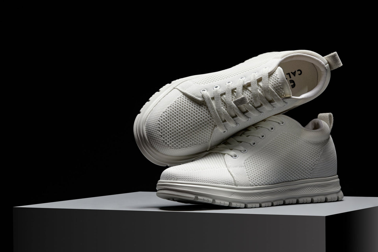 CALTO - X2321 - 6,1 cm più alto (bianco/suola bianca) - Sneaker casual stringata - Leggera