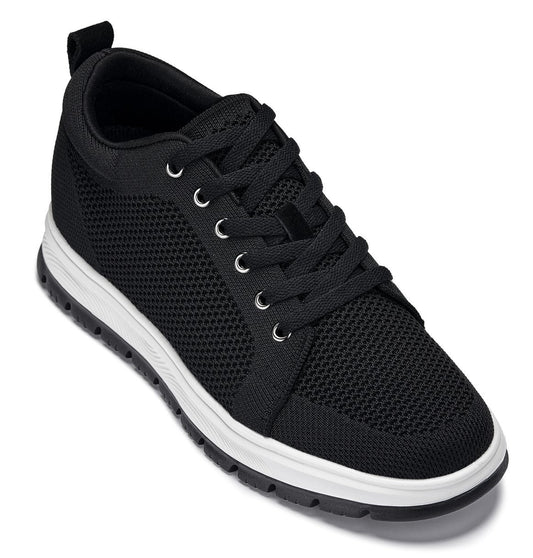 CALTO - X2322 - 6 cm più alto (bianco/nero e suola nera) - Sneaker casual stringata - Leggera