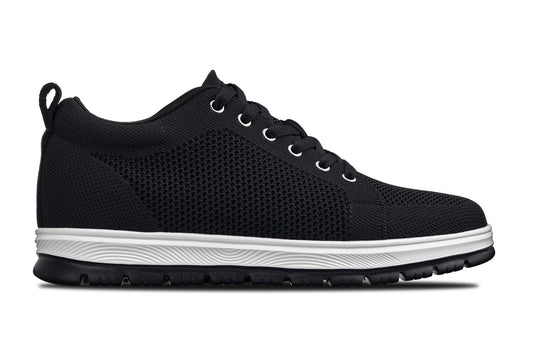 CALTO - X2322 - 6 cm più alto (bianco/nero e suola nera) - Sneaker casual stringata - Leggera