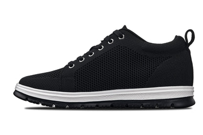 CALTO - X2322 - 6 cm più alto (bianco/nero e suola nera) - Sneaker casual stringata - Leggera