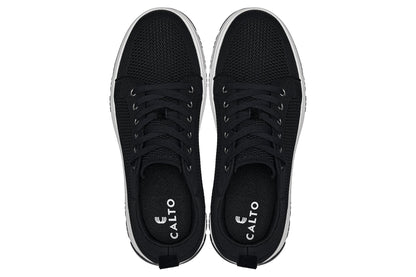 CALTO - X2322 - 6 cm più alto (bianco/nero e suola nera) - Sneaker casual stringata - Leggera