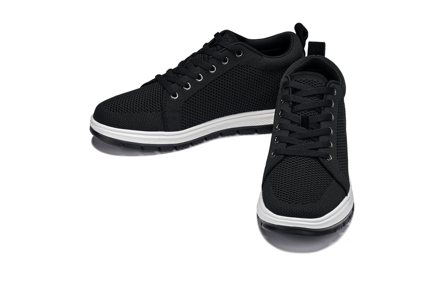 CALTO - X2322 - 6 cm più alto (bianco/nero e suola nera) - Sneaker casual stringata - Leggera