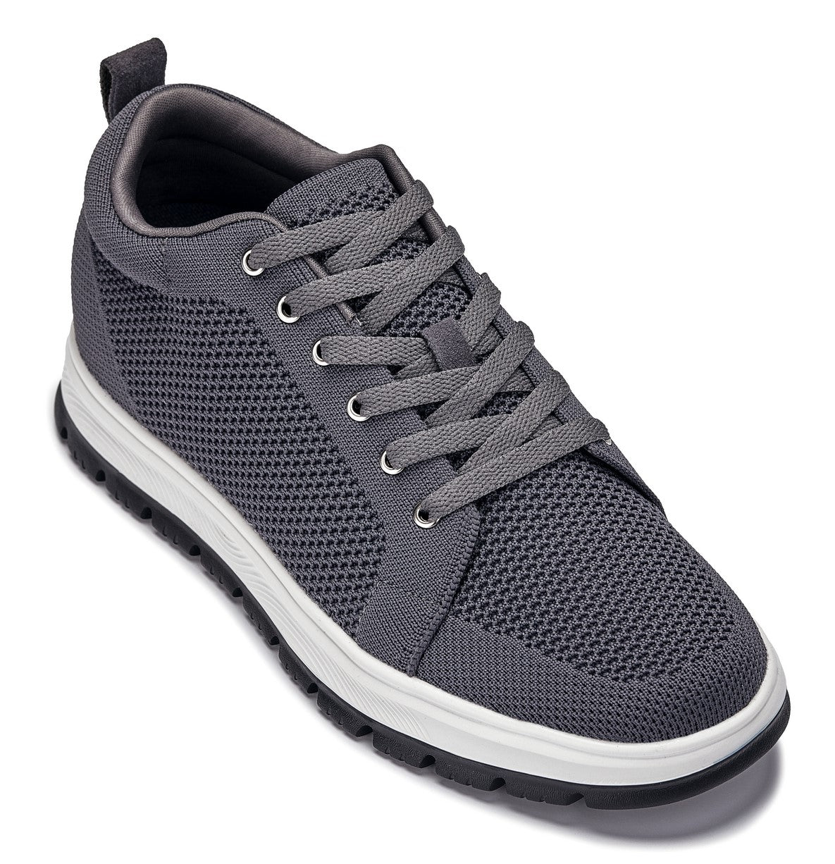 CALTO - X2323 - 2.4 Pollici Più Alto (Grigio Ferro/Bianco e Suola Nera) - Sneakers Casual Stringate - Leggere