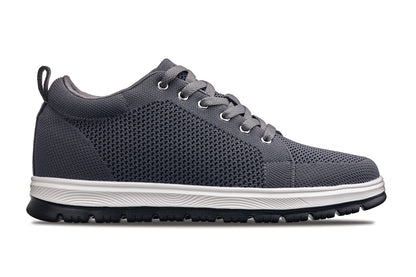 CALTO - X2323 - 2.4 Pollici Più Alto (Grigio Ferro/Bianco e Suola Nera) - Sneakers Casual Stringate - Leggere
