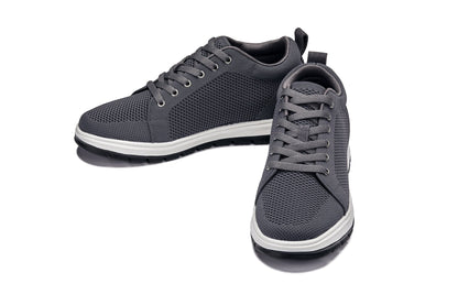 CALTO - X2323 - 2.4 Pollici Più Alto (Grigio Ferro/Bianco e Suola Nera) - Sneakers Casual Stringate - Leggere