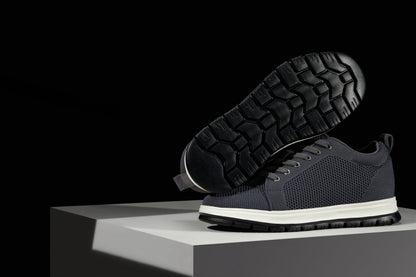 CALTO - X2323 - 2.4 Pollici Più Alto (Grigio Ferro/Bianco e Suola Nera) - Sneakers Casual Stringate - Leggere
