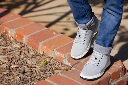 CALTO - X2324 - 6.09 cm più alto (Grigio Peltro/Suola Bianca & Nera) - Sneaker Casual Allacciata - Leggera