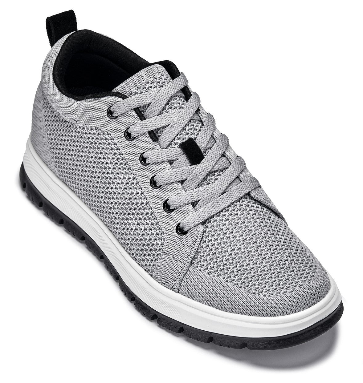 CALTO - X2324 - 6.09 cm più alto (Grigio Peltro/Suola Bianca & Nera) - Sneaker Casual Allacciata - Leggera