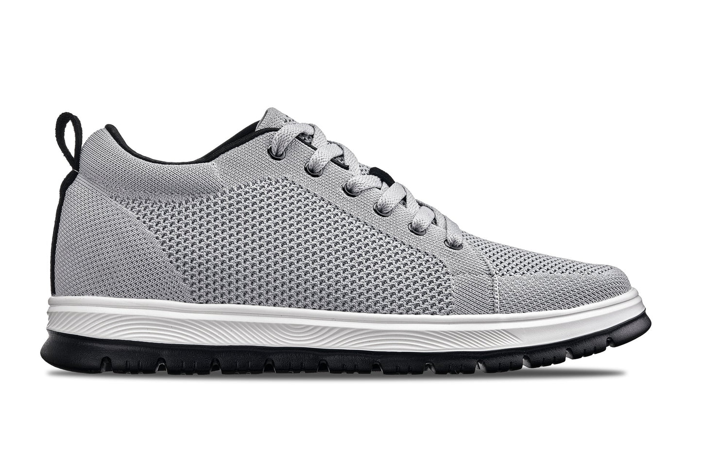 CALTO - X2324 - 6.09 cm più alto (Grigio Peltro/Suola Bianca & Nera) - Sneaker Casual Allacciata - Leggera