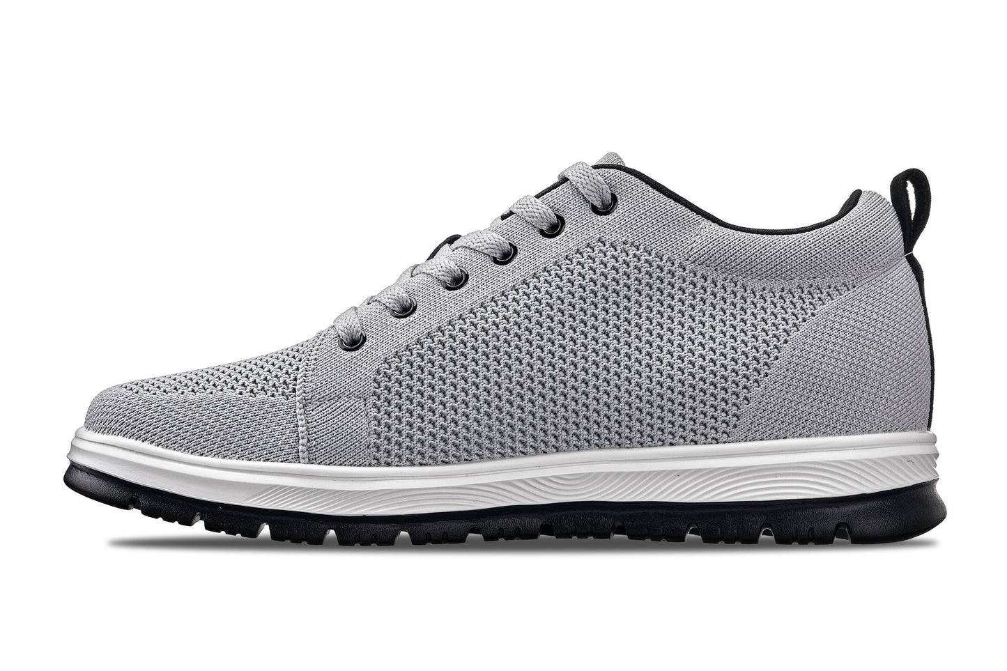 CALTO - X2324 - 6.09 cm più alto (Grigio Peltro/Suola Bianca & Nera) - Sneaker Casual Allacciata - Leggera