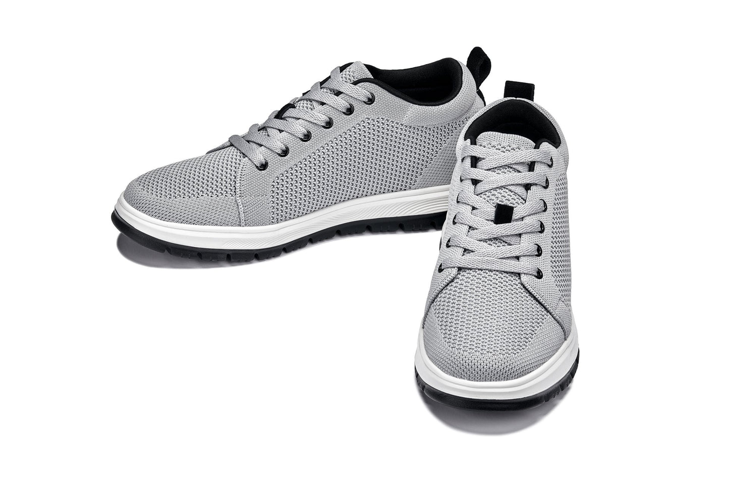 CALTO - X2324 - 6.09 cm più alto (Grigio Peltro/Suola Bianca & Nera) - Sneaker Casual Allacciata - Leggera